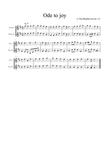 Beethoven Ode to the joy for Two violins (arr. Jazeps Jermolovs)