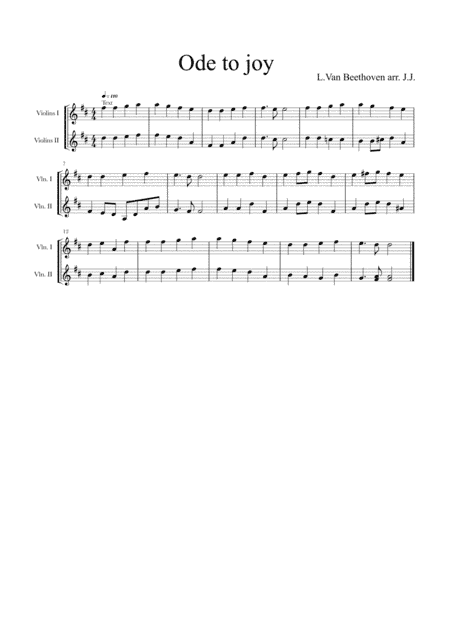 Beethoven Ode to the joy for Two violins (arr. Jazeps Jermolovs)
