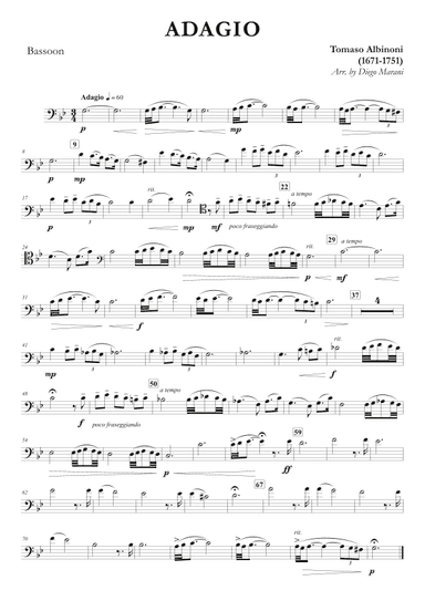 Albinoni's Adagio for Bassoon and Piano (arr. Diego Marani)