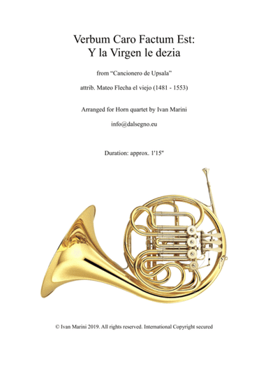 VERBUM CARO FACTUM EST - Villancico for Horn Quartet (arr. Ivan Marini)
