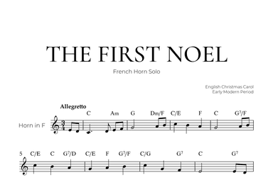 The First Noel (French Horn Solo) - Christmas Carol (arr. Pedro Merendi)