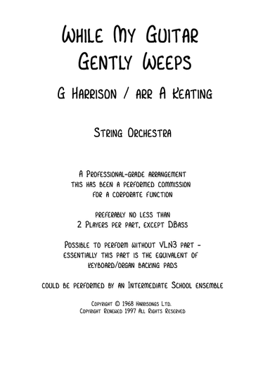 While My Guitar Gently Weeps (arr. Adrian Keating)