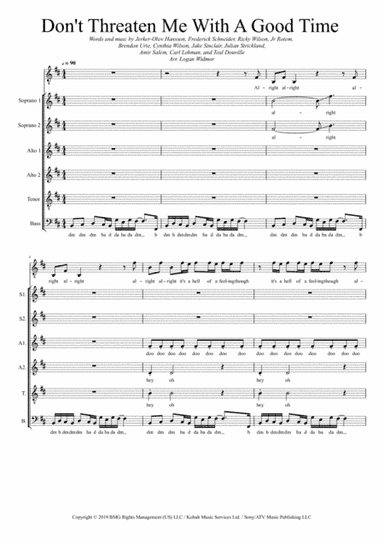 Don't Threaten Me With A Good Time (arr. Logan Widmor)