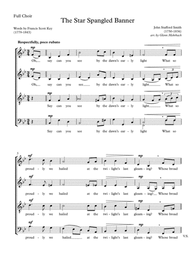 The Star Spangled Banner (arr. Glenn Mehrbach)