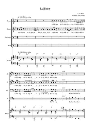 Lollipop (arr. Sam Gilliatt)