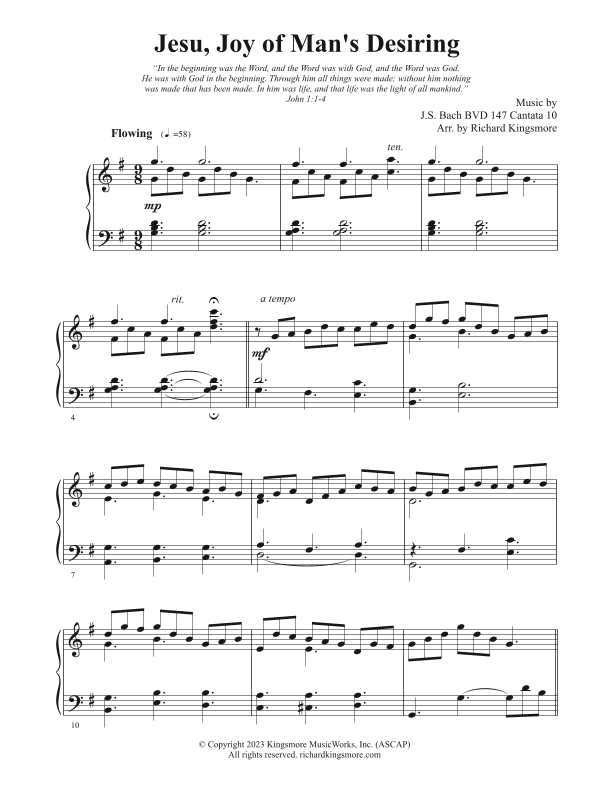 Jesu, Joy of Man's Desiring (arr. Richard Kingsmore)