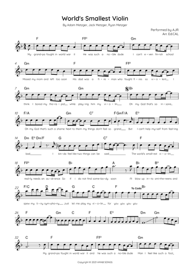 World S Smallest Violin (arr. Arr. Ed.CAL)