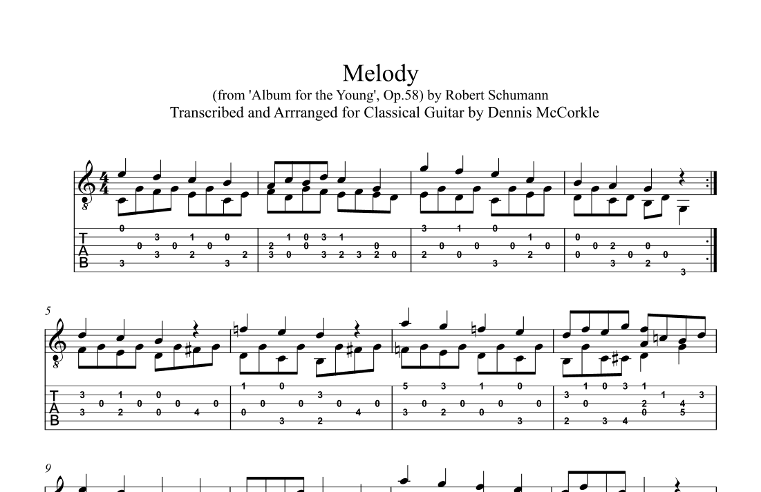 Melody (from Album for the Young) (arr. Dennis McCorkle)