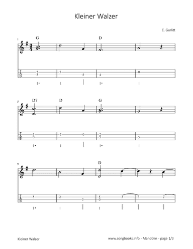 Kleiner Walzer - C. Gurlitt (arr. songbooks.info)