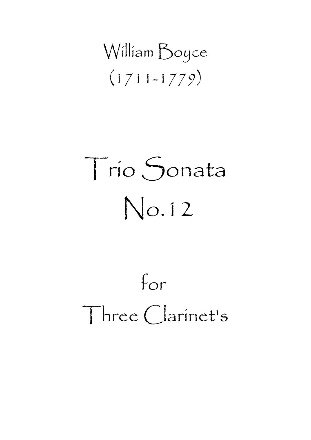 Trio Sonata No.12 (arr. Spence Bundy)