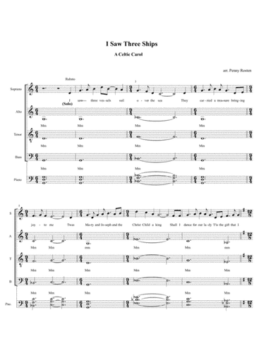 I Saw Three Ships (a Celtic Carol) (arr. Penny Rosten)
