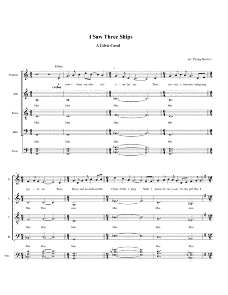 I Saw Three Ships (a Celtic Carol) (arr. Penny Rosten)