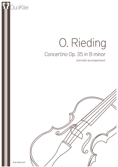 Rieding - Concertino Op 35 in B minor, 2nd violin accompaniment (arr. Duo Klier)