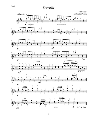 Gavotte (One Piano - 6 Hands) (arr. SzeLok Wong)