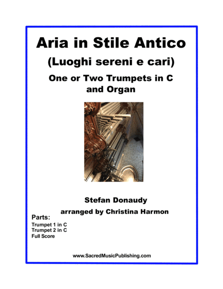 Donaudy Aria in Stile Antico (Luoghi sereni e cari) for One or Two Trumpets and Organ (arr. Christina Harmon)