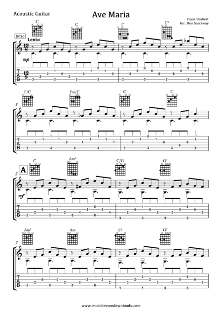 Ave Maria - Guitar Accompaniment (arr. Ben Garraway)