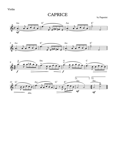Caprice - Paganini (arr. Wesley S. SIlva)