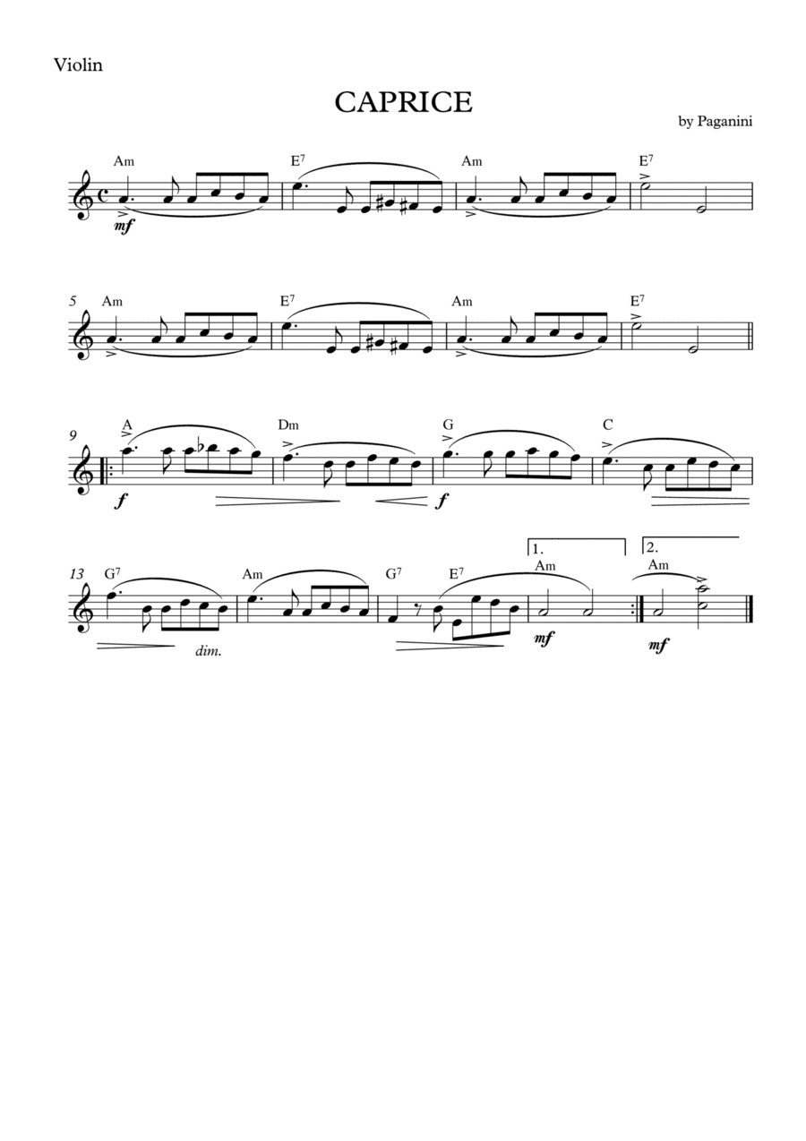 Caprice - Paganini (arr. Wesley S. SIlva)