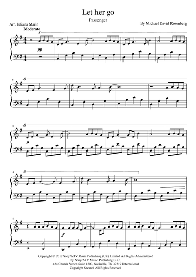 Let Her Go (arr. JULIANA MARIN)
