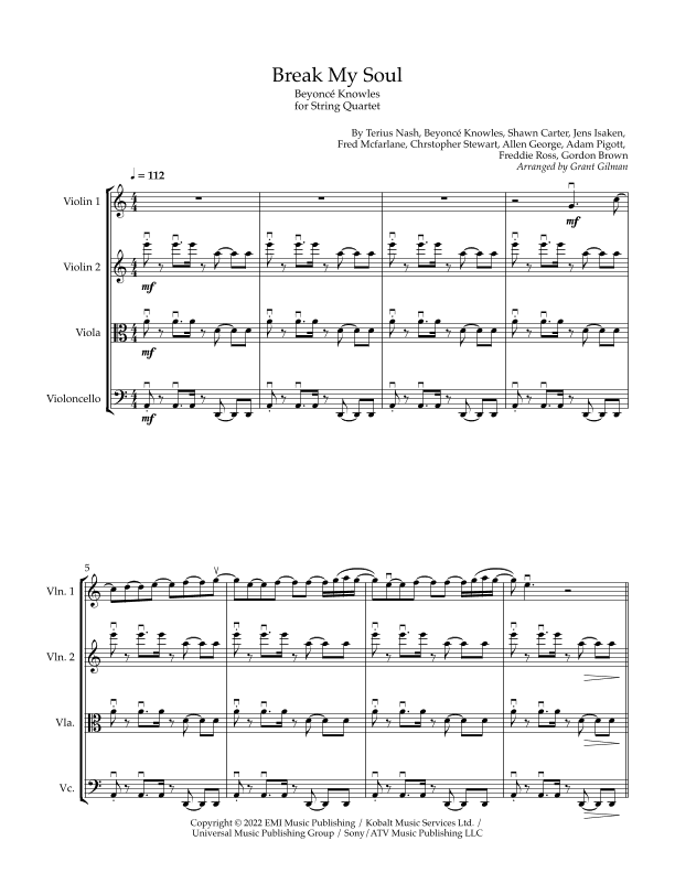 Break My Soul (arr. Grant Gilman)