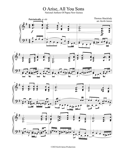 O Arise, All You Sons (National Anthem Of Papua New Guinea) (arr. Keith James)