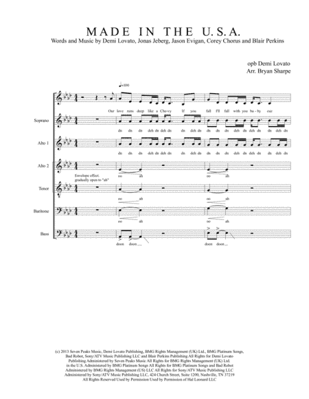 Made In The USA (arr. Bryan Sharpe)