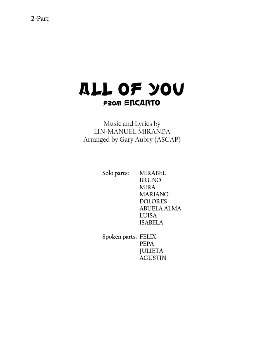 All Of You (arr. Gary Aubry (ASCAP))