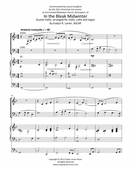 In The Bleak Midwinter (arr. Evelyn Larter Music)