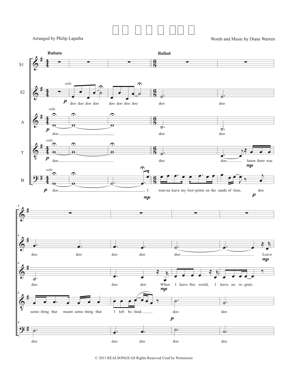 I Was Here (arr. Philip Lapatha)
