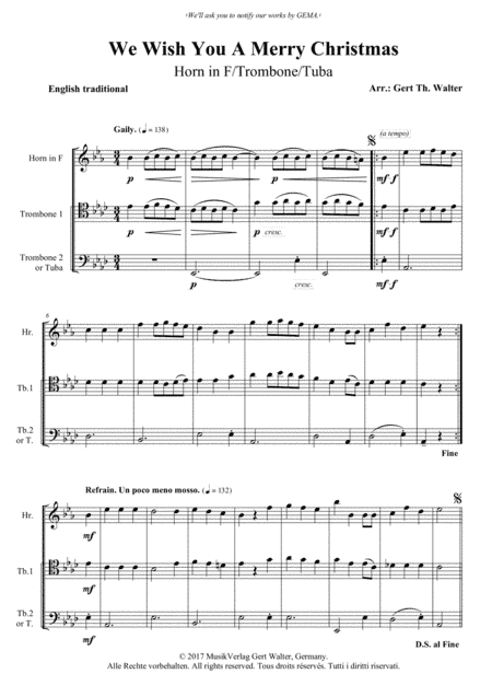 We Wish You A Merry Christmas (arr. Gert Th. Walter)