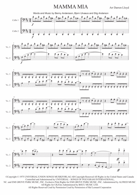 Mamma Mia (arr. Darren Lloyd)