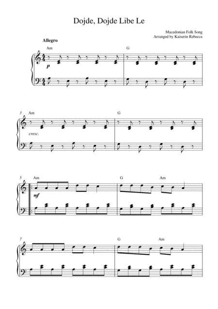 Dojdi, Dojdi Libe Le (arr. Kaiserin Rebecca)