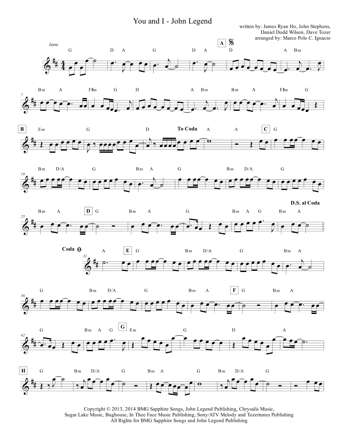 You And I (nobody In The World) (arr. Marco Polo C. Ignacio)