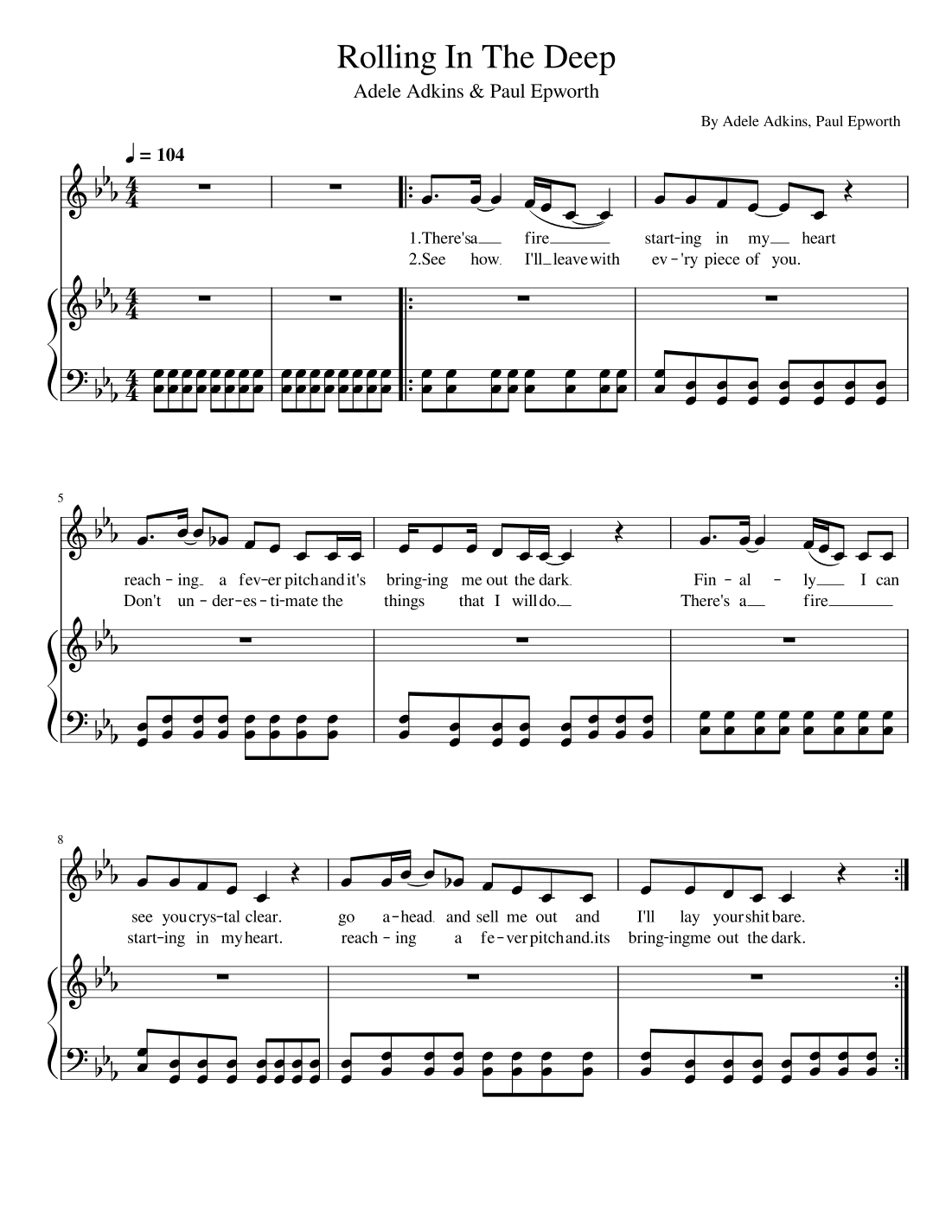 Rolling In The Deep (arr. poon)