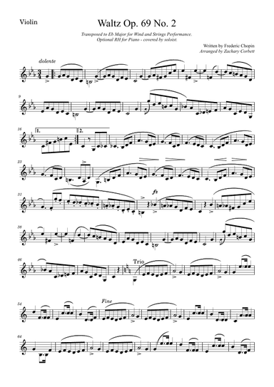 Waltz Op. 69 No. 2 (arr. Zachary Corbett)
