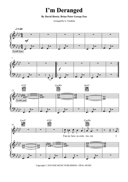 I'm Deranged (arr. G. Franklin)