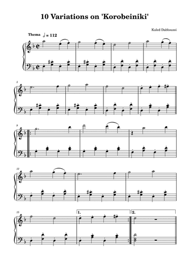 10 Variations on 'Korobeiniki'