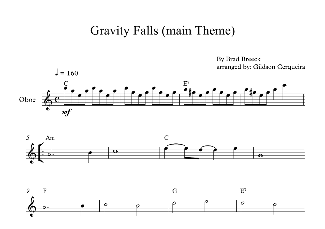 Gravity Falls (main Theme) (arr. Gildson Cerqueira)