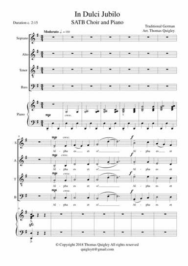 In Dulci Jubilo (arr. Thomas Quigley)