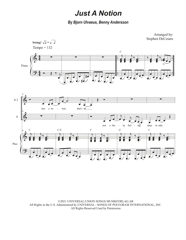 Just A Notion (arr. Stephen DeCesare)