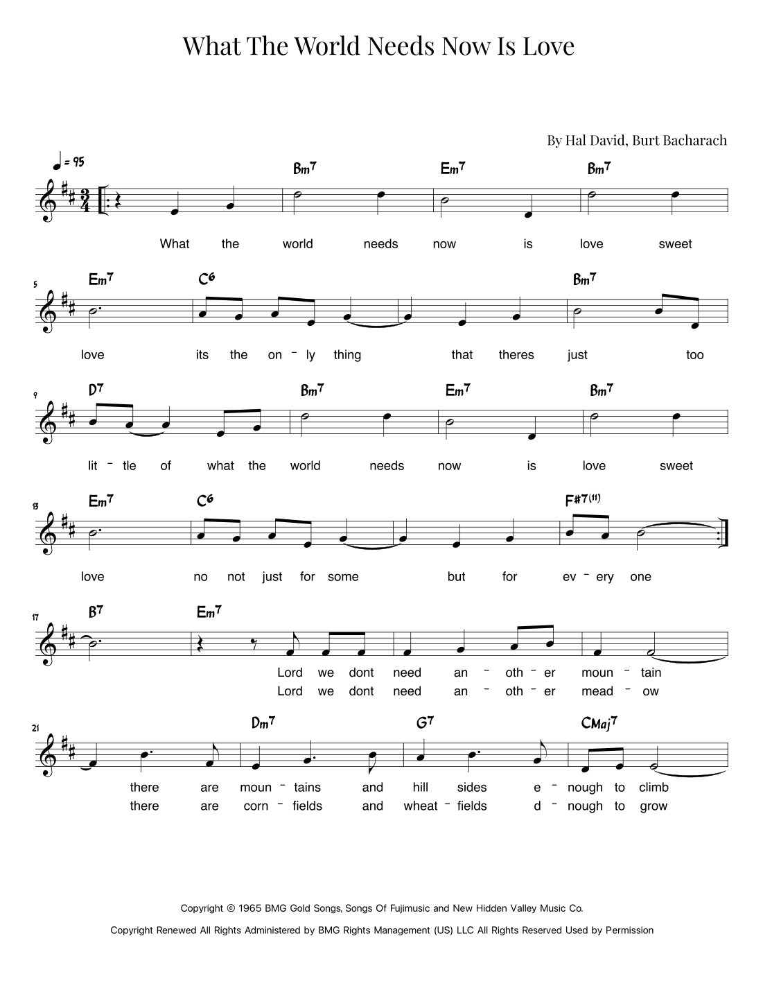 What The World Needs Now Is Love (arr. Roger da Luz)