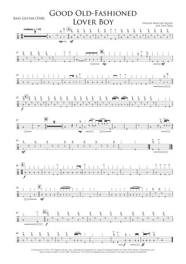 Good Old-fashioned Lover Boy (arr. Paul Kirk)
