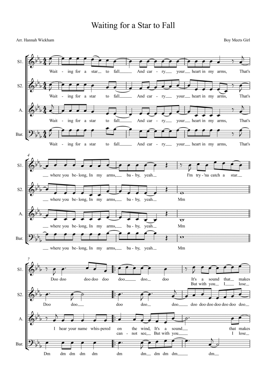 Waiting For A Star To Fall (arr. Hannah Wickham)