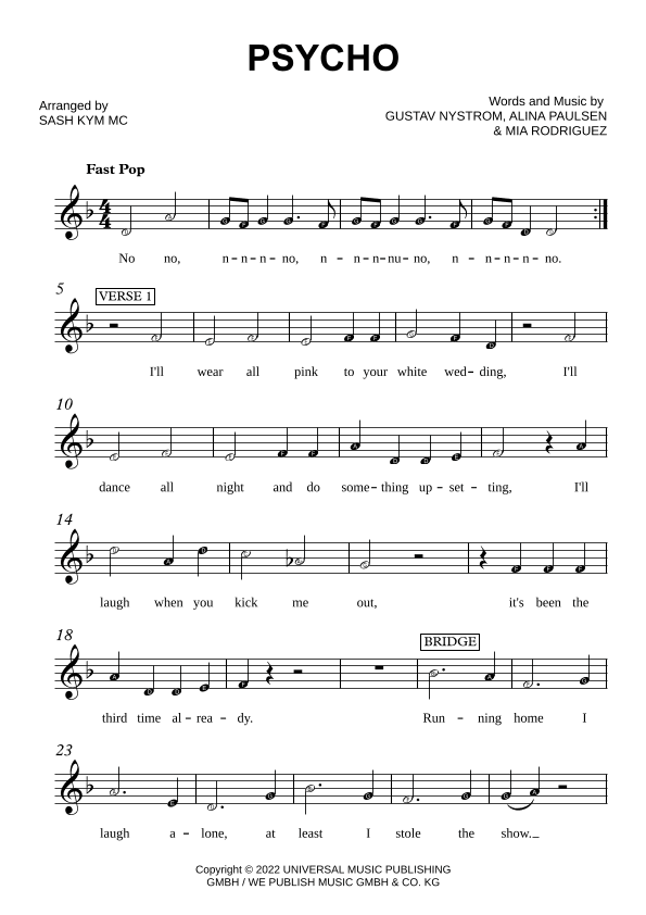 Psycho (arr. Sash Kym Mc)
