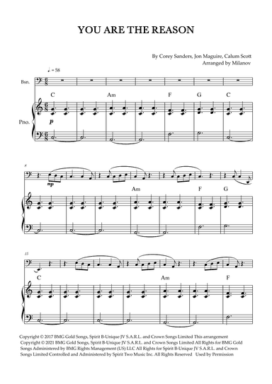 You Are The Reason (arr. Milanov)