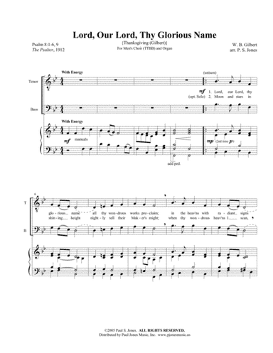Lord, Our Lord, Thy Glorious Name (arr. Paul S. Jones)