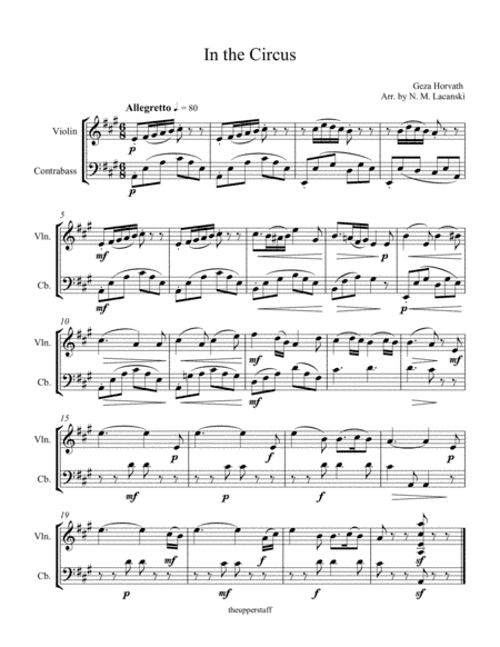 In the Circus (arr. Nick Lacanski)