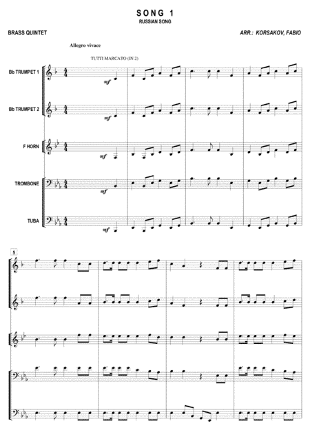 SONG 1 - Russian Song (arr. Korsakov, Fábio)