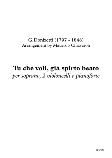 Tu che voli già spirto beato (arr. Maurizio Chiavaroli)