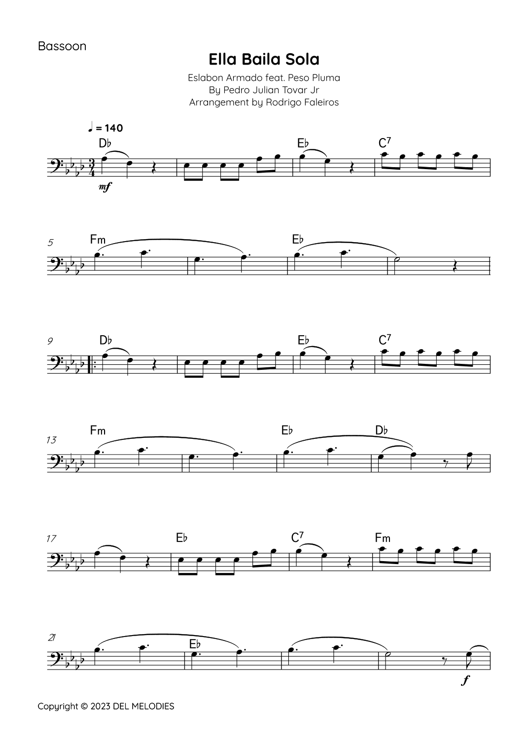 Ella Baila Sola (arr. Rodrigo Faleiros)